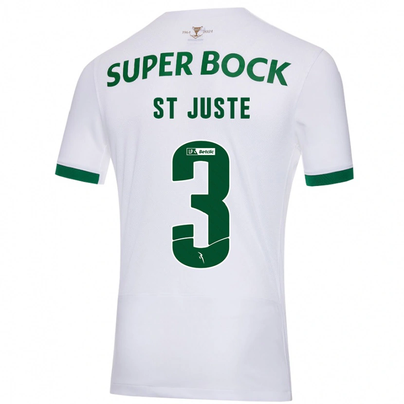 Danxen Heren Jerry St. Juste #3 Wit Groen Uitshirt Uittenue 2024/25 T-Shirt