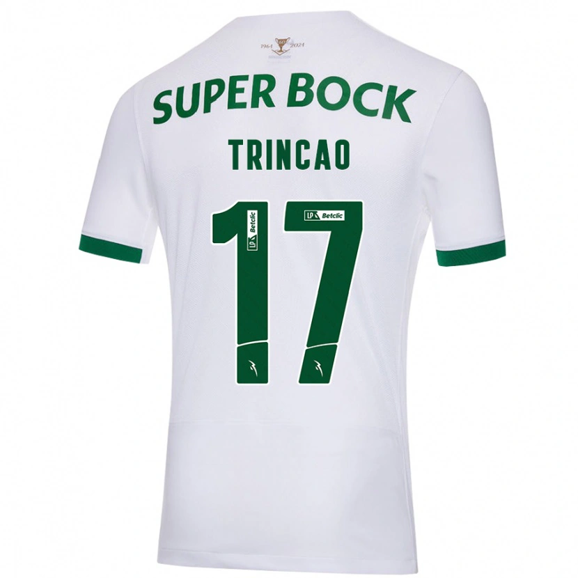 Danxen Heren Trincão #17 Wit Groen Uitshirt Uittenue 2024/25 T-Shirt