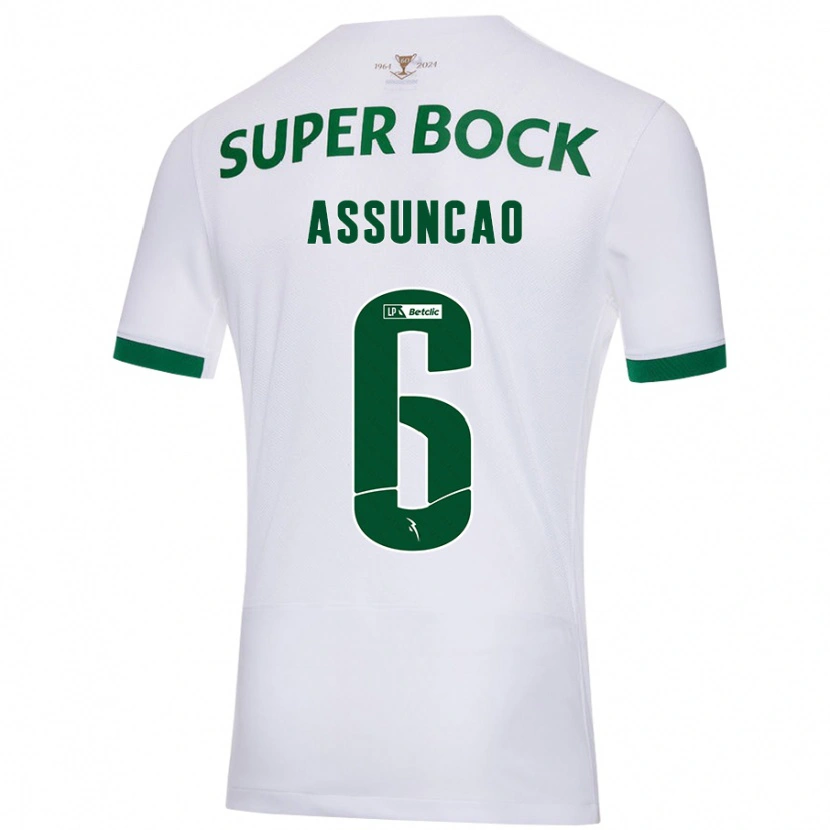 Danxen Heren João Assunção #6 Wit Groen Uitshirt Uittenue 2024/25 T-Shirt