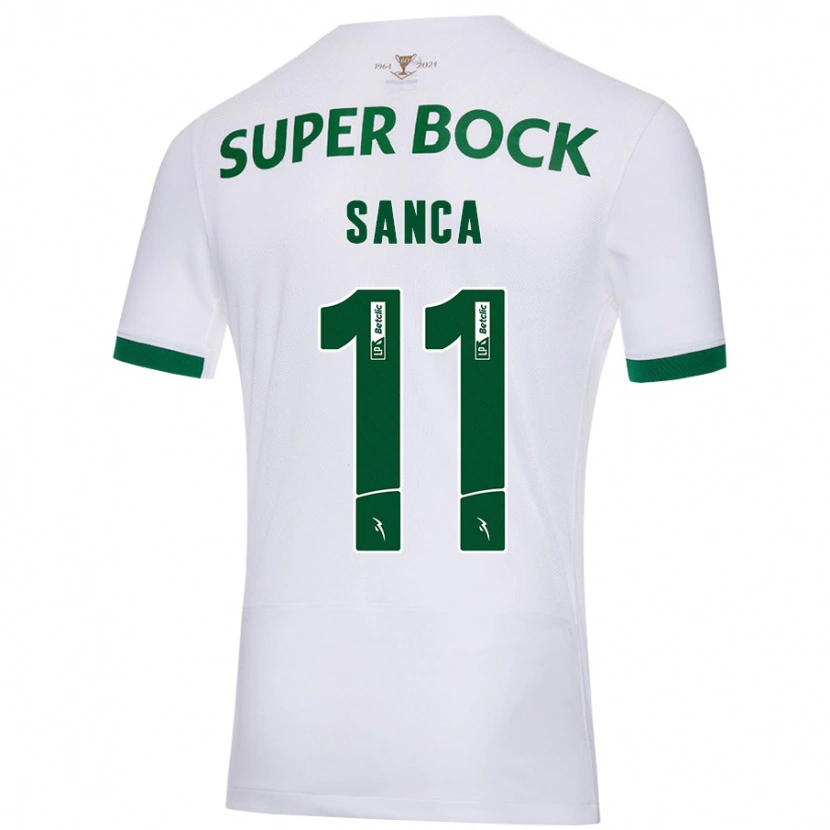 Danxen Heren Pedro Sanca #11 Wit Groen Uitshirt Uittenue 2024/25 T-Shirt