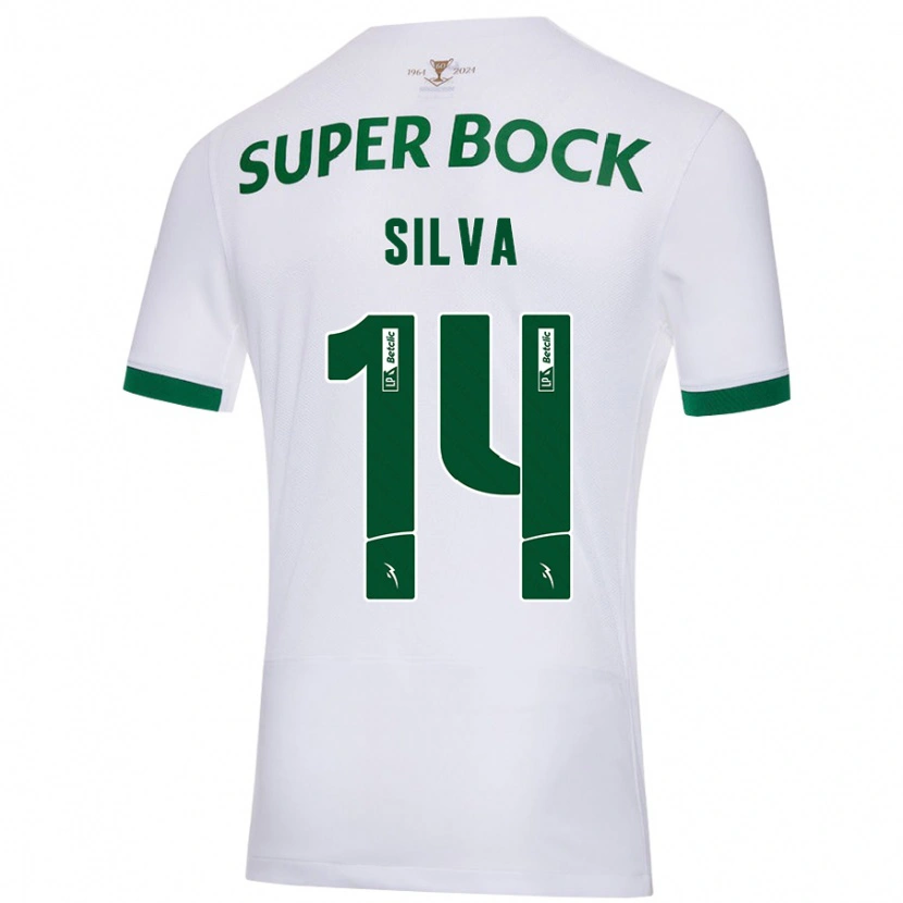 Danxen Heren Guilherme Silva #14 Wit Groen Uitshirt Uittenue 2024/25 T-Shirt