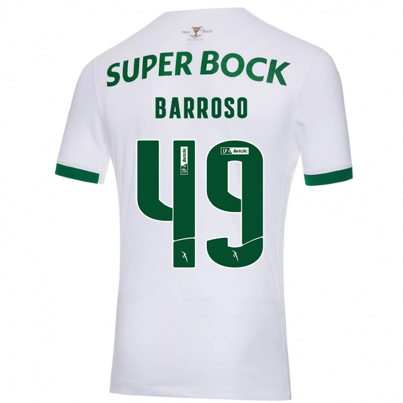 Danxen Heren Leonardo Barroso #49 Wit Groen Uitshirt Uittenue 2024/25 T-Shirt