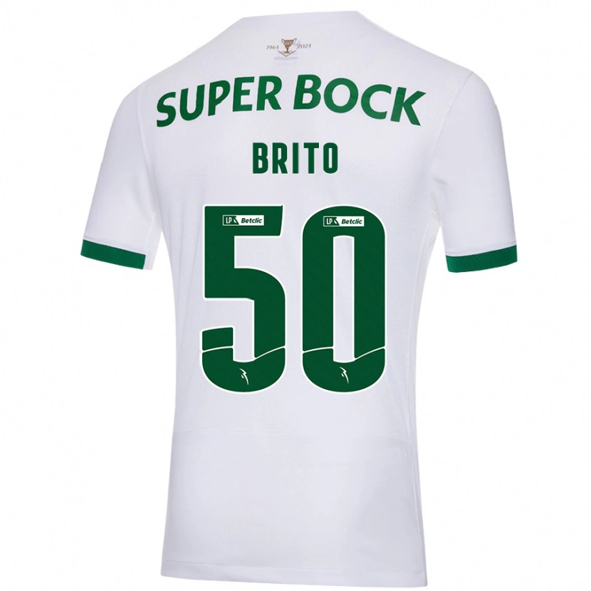 Danxen Heren Alexandre Brito #50 Wit Groen Uitshirt Uittenue 2024/25 T-Shirt