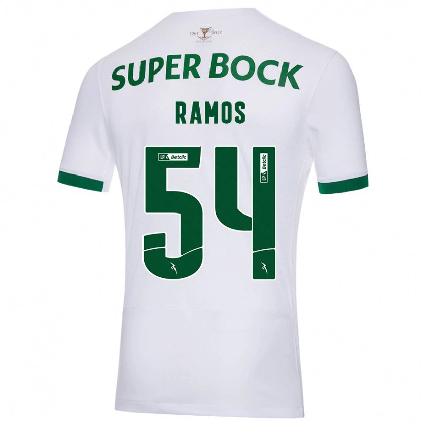 Danxen Heren Bruno Ramos #54 Wit Groen Uitshirt Uittenue 2024/25 T-Shirt