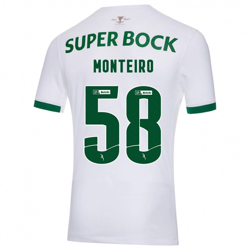 Danxen Heren David Monteiro #58 Wit Groen Uitshirt Uittenue 2024/25 T-Shirt