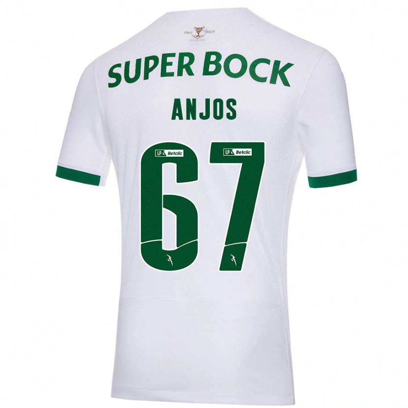 Danxen Heren Lucas Anjos #67 Wit Groen Uitshirt Uittenue 2024/25 T-Shirt