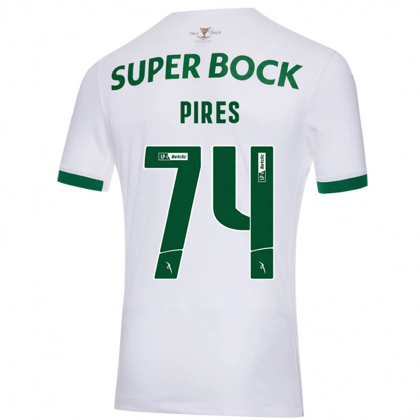 Danxen Heren Guilherme Pires #74 Wit Groen Uitshirt Uittenue 2024/25 T-Shirt