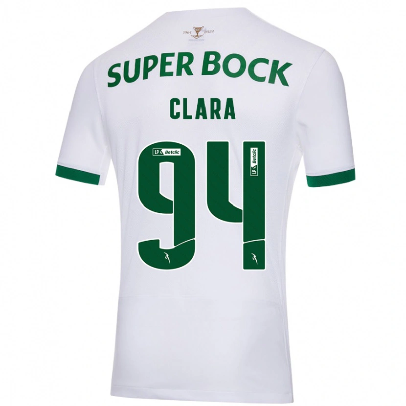 Danxen Heren Diogo Clara #94 Wit Groen Uitshirt Uittenue 2024/25 T-Shirt