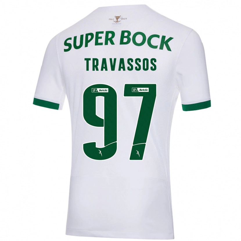 Danxen Heren Travassos #97 Wit Groen Uitshirt Uittenue 2024/25 T-Shirt