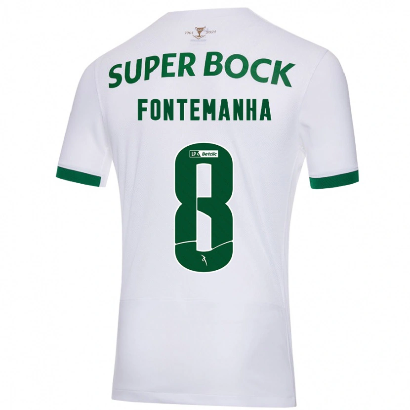 Danxen Heren Rita Fontemanha #8 Wit Groen Uitshirt Uittenue 2024/25 T-Shirt