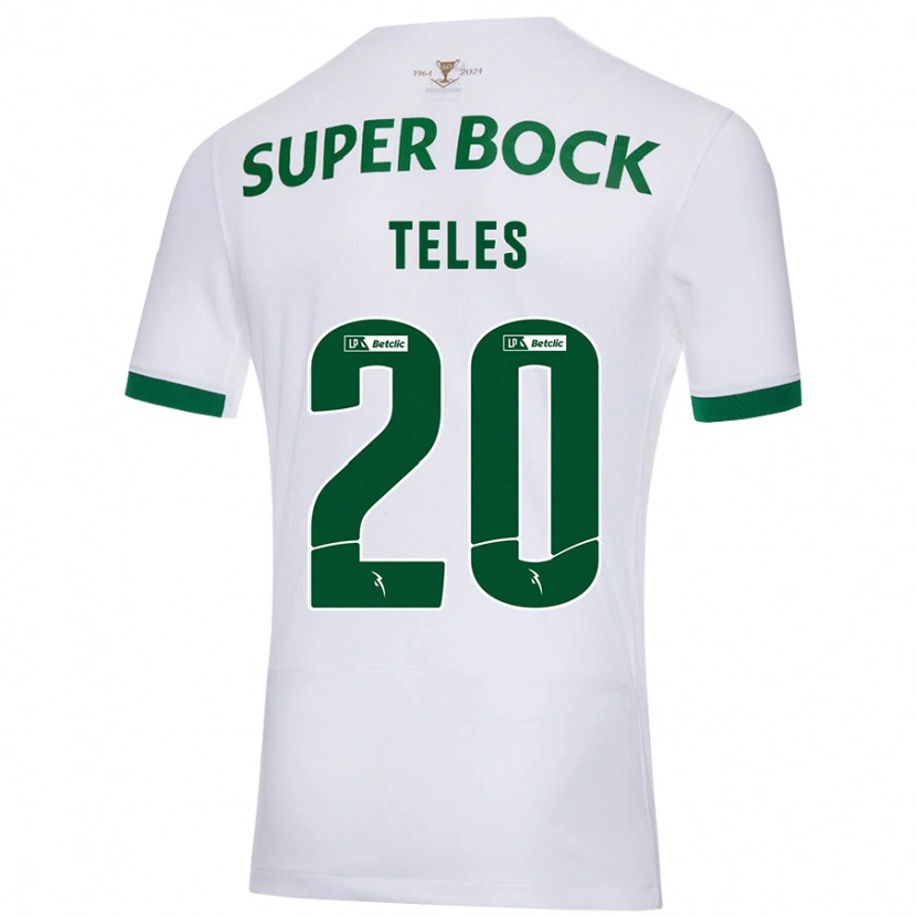 Danxen Heren Ana Teles #20 Wit Groen Uitshirt Uittenue 2024/25 T-Shirt