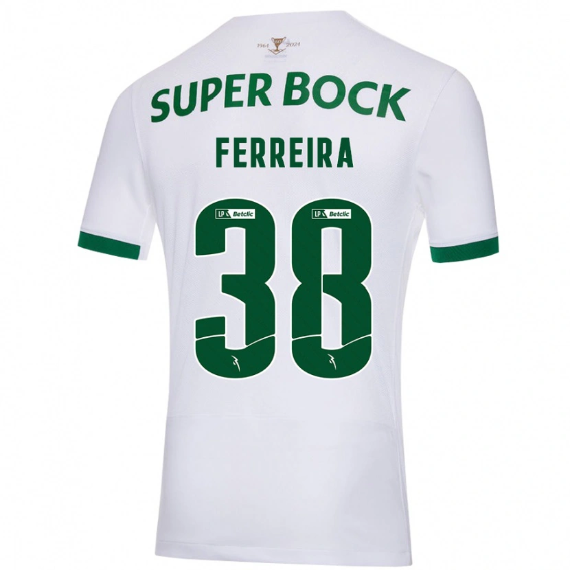 Danxen Heren Marta Ferreira #38 Wit Groen Uitshirt Uittenue 2024/25 T-Shirt