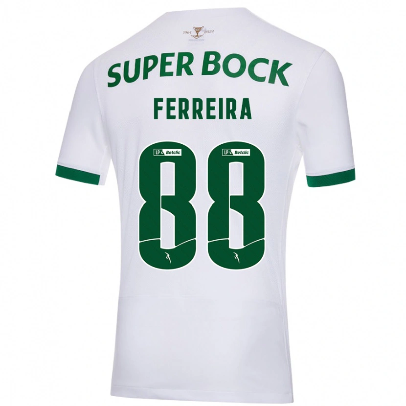 Danxen Heren Tiago Ferreira #88 Wit Groen Uitshirt Uittenue 2024/25 T-Shirt