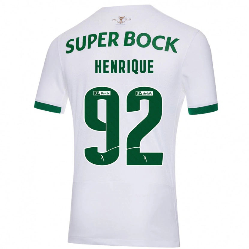 Danxen Heren Eduardo Henrique #92 Wit Groen Uitshirt Uittenue 2024/25 T-Shirt