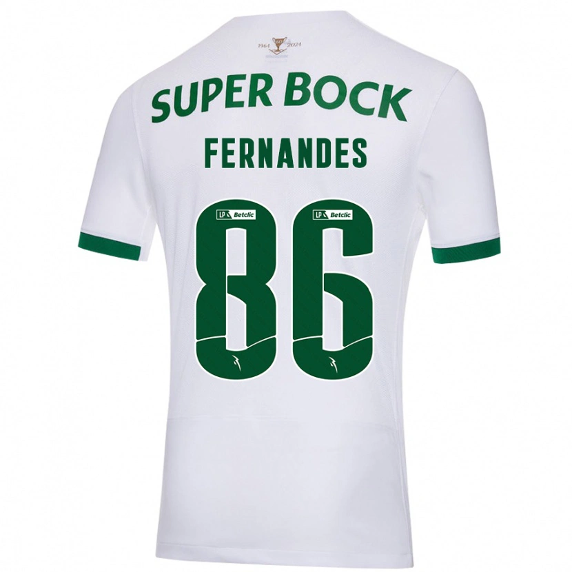 Danxen Heren Emanuel Fernandes #86 Wit Groen Uitshirt Uittenue 2024/25 T-Shirt