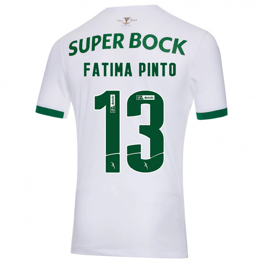 Danxen Heren Fátima Alexandra Figueira Pinto #13 Wit Groen Uitshirt Uittenue 2024/25 T-Shirt