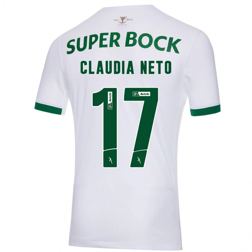 Danxen Heren Cláudia Teresa Pires Neto #17 Wit Groen Uitshirt Uittenue 2024/25 T-Shirt