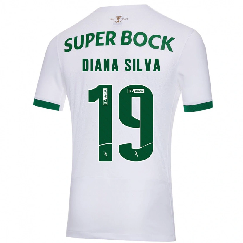 Danxen Heren Diana Micaela Abreu De Sousa E Silva #19 Wit Groen Uitshirt Uittenue 2024/25 T-Shirt