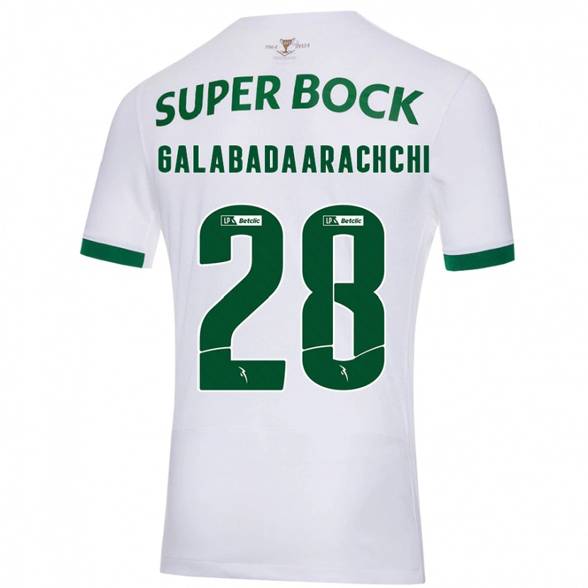 Danxen Heren Jacinta Galabadaarachchi #28 Wit Groen Uitshirt Uittenue 2024/25 T-Shirt