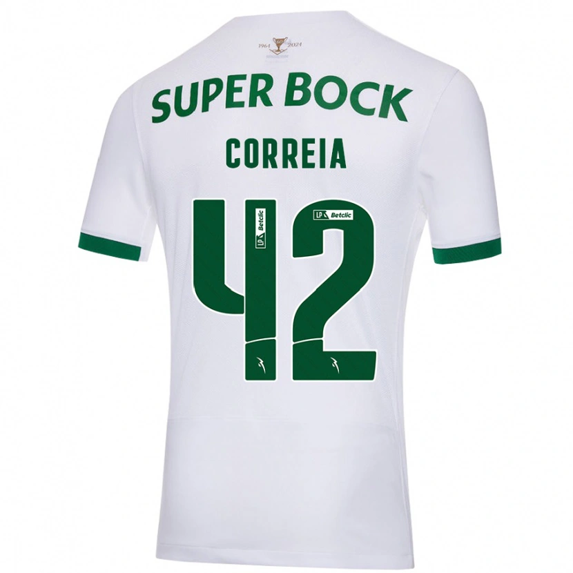 Danxen Heren Leonete Maísa Nozerand Correia #42 Wit Groen Uitshirt Uittenue 2024/25 T-Shirt