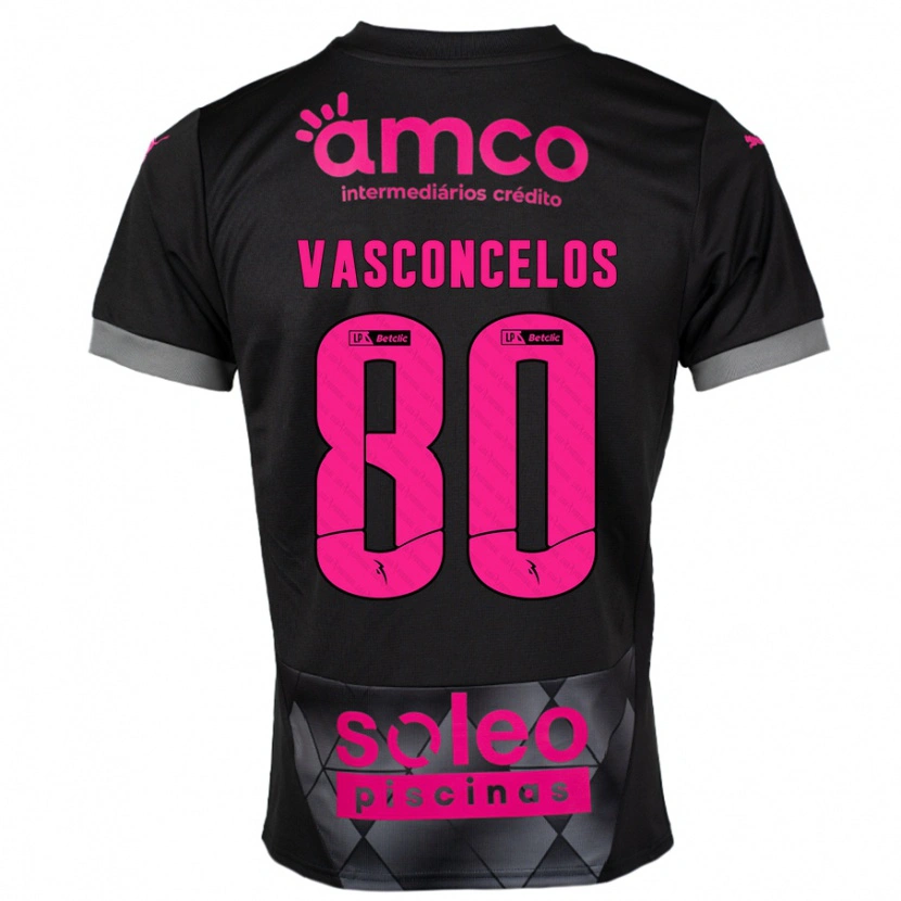 Danxen Heren Vasconcelos #80 Zwart Roze Uitshirt Uittenue 2024/25 T-Shirt