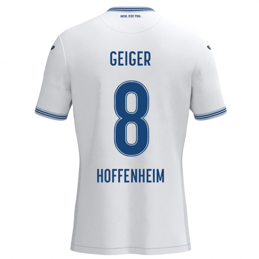 Danxen Heren Dennis Geiger #8 Wit Blauw Uitshirt Uittenue 2024/25 T-Shirt