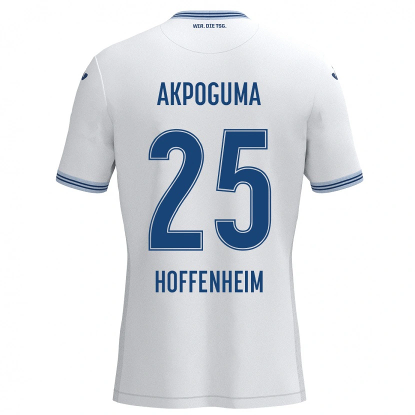 Danxen Heren Kevin Akpoguma #25 Wit Blauw Uitshirt Uittenue 2024/25 T-Shirt