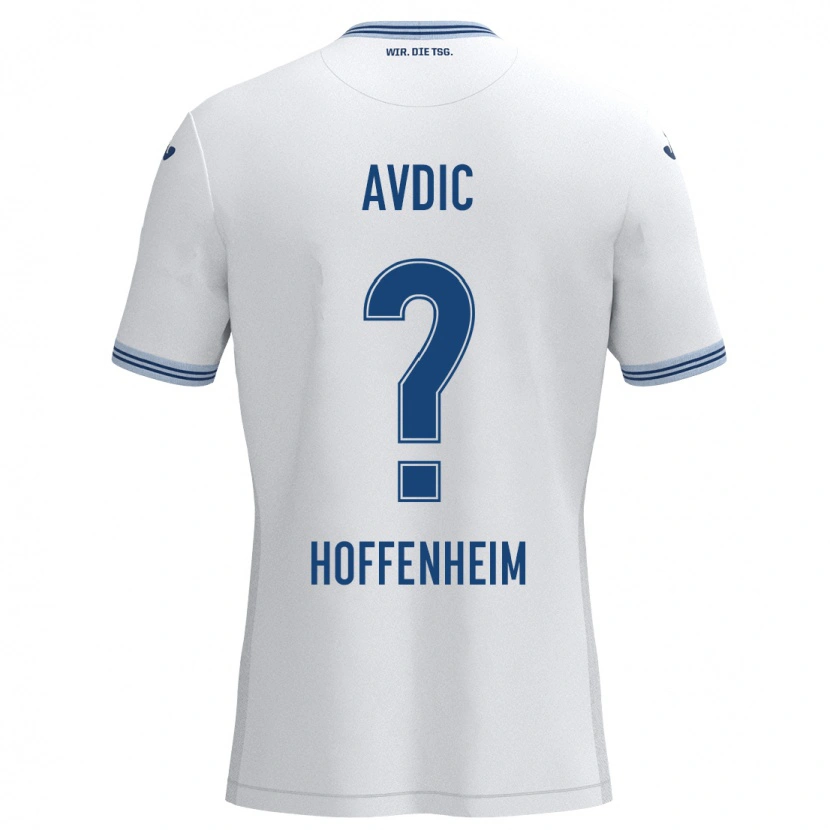 Danxen Heren Edin Avdic #0 Wit Blauw Uitshirt Uittenue 2024/25 T-Shirt