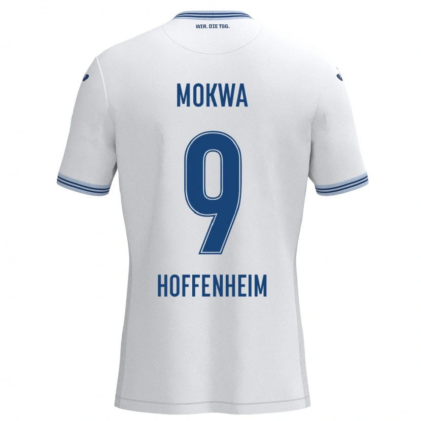 Danxen Heren David Mokwa #9 Wit Blauw Uitshirt Uittenue 2024/25 T-Shirt