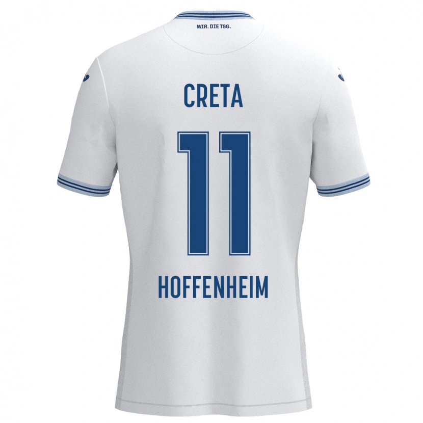 Danxen Heren David Creța #11 Wit Blauw Uitshirt Uittenue 2024/25 T-Shirt