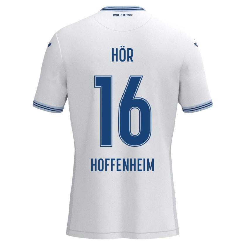 Danxen Heren Yannis Hör #16 Wit Blauw Uitshirt Uittenue 2024/25 T-Shirt