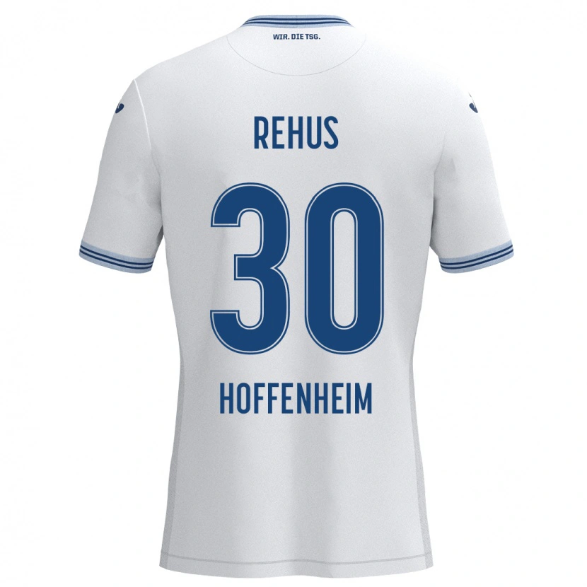 Danxen Heren Milan Rehus #30 Wit Blauw Uitshirt Uittenue 2024/25 T-Shirt