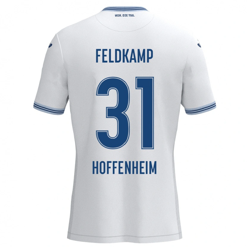 Danxen Heren Jana Feldkamp #31 Wit Blauw Uitshirt Uittenue 2024/25 T-Shirt