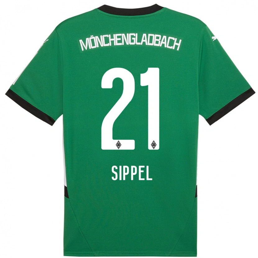 Danxen Heren Tobias Sippel #21 Groen Wit Uitshirt Uittenue 2024/25 T-Shirt