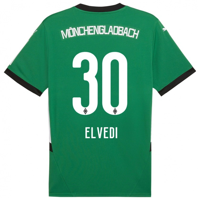 Danxen Heren Nico Elvedi #30 Groen Wit Uitshirt Uittenue 2024/25 T-Shirt