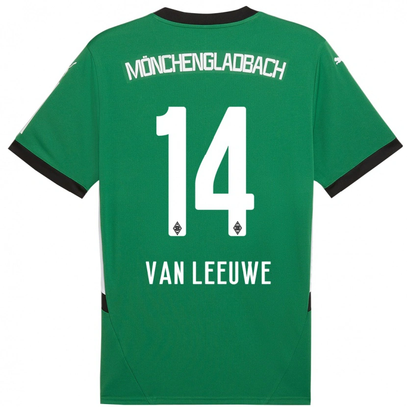 Danxen Heren Kyra Van Leeuwe #14 Groen Wit Uitshirt Uittenue 2024/25 T-Shirt