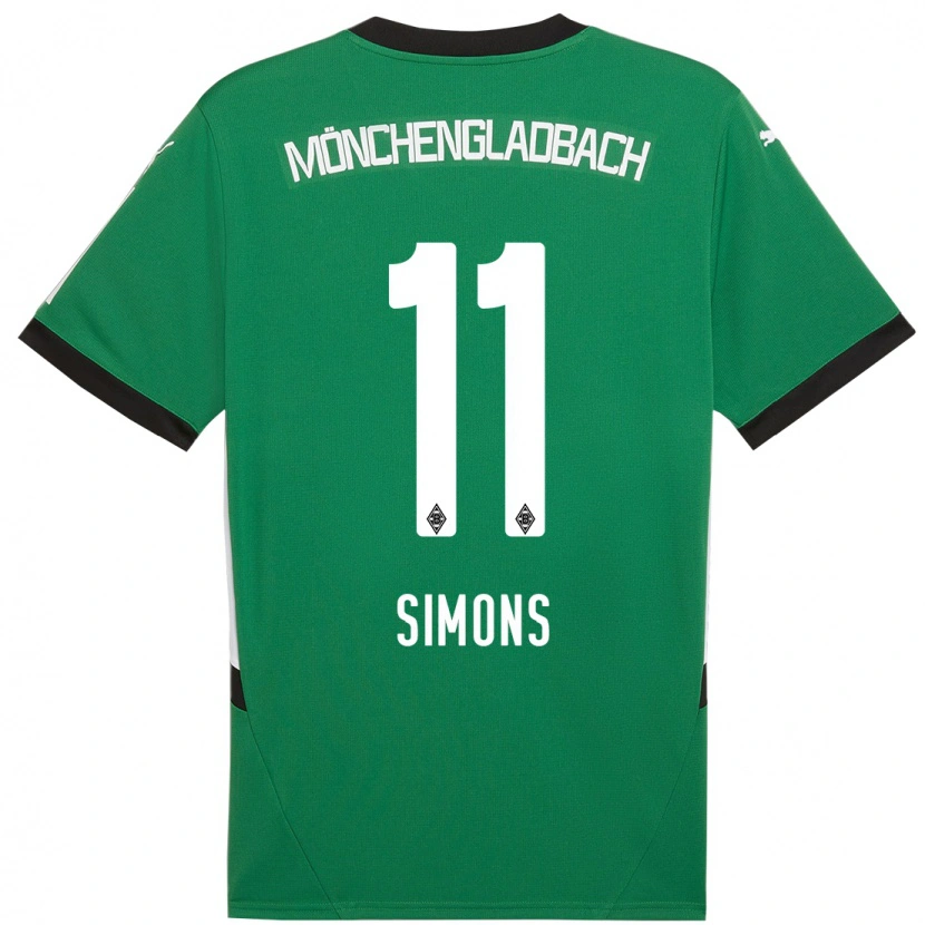 Danxen Heren Kelly Simons #11 Groen Wit Uitshirt Uittenue 2024/25 T-Shirt