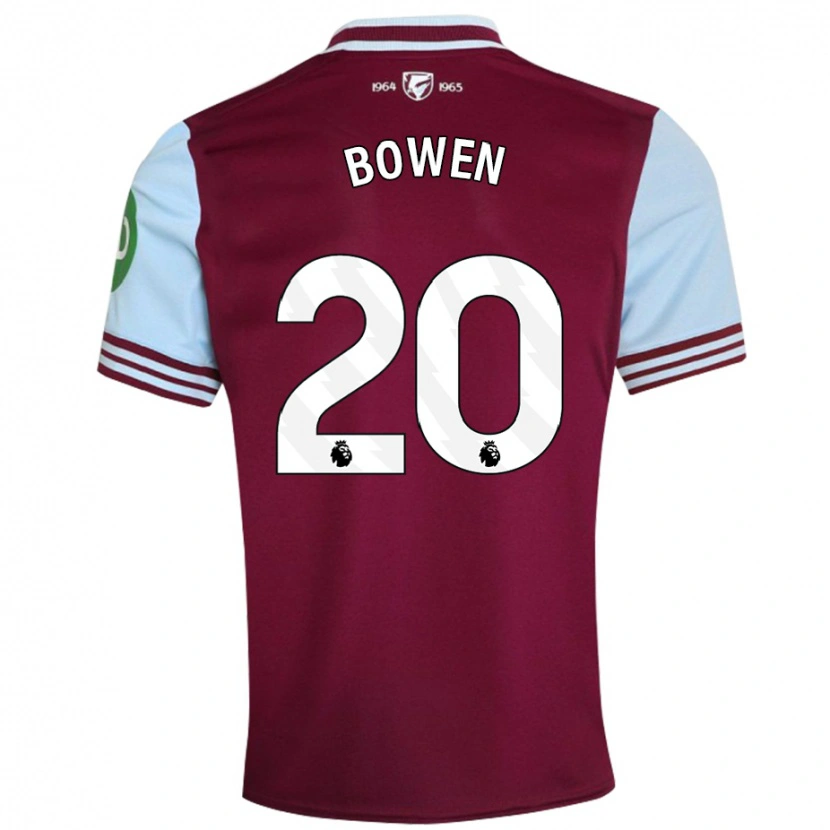 Danxen Dames Jarrod Bowen #20 Donkerrood Thuisshirt Thuistenue 2024/25 T-Shirt