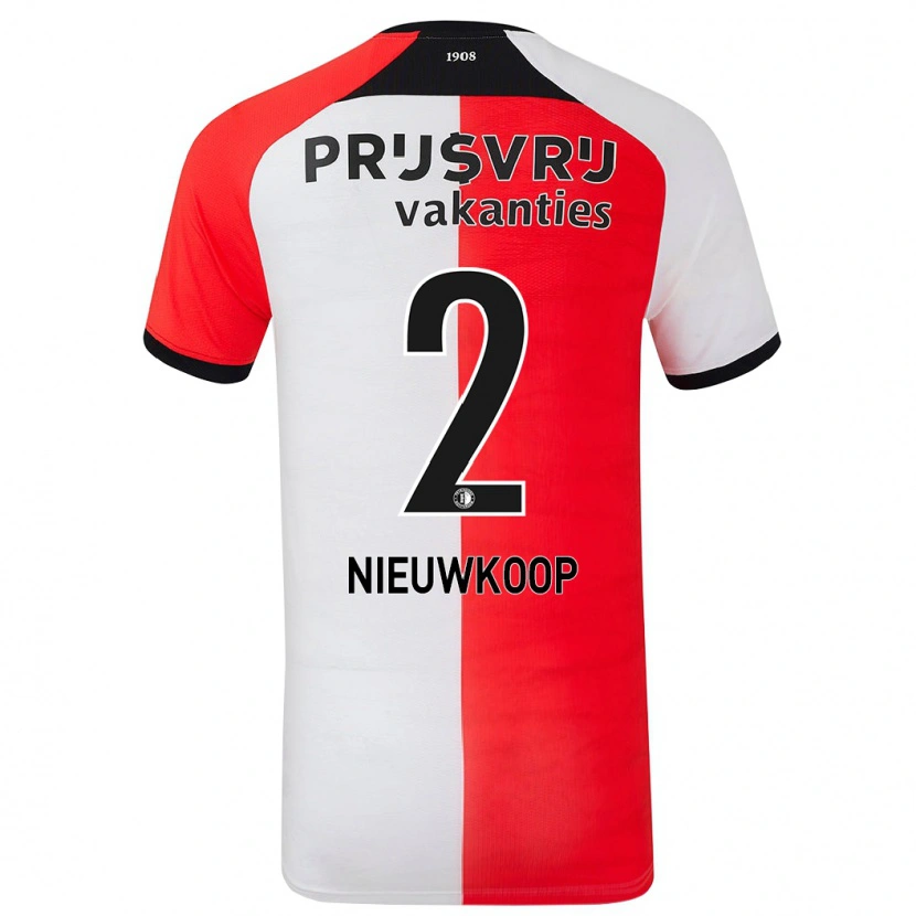 Danxen Dames Bart Nieuwkoop #2 Rood Wit Thuisshirt Thuistenue 2024/25 T-Shirt