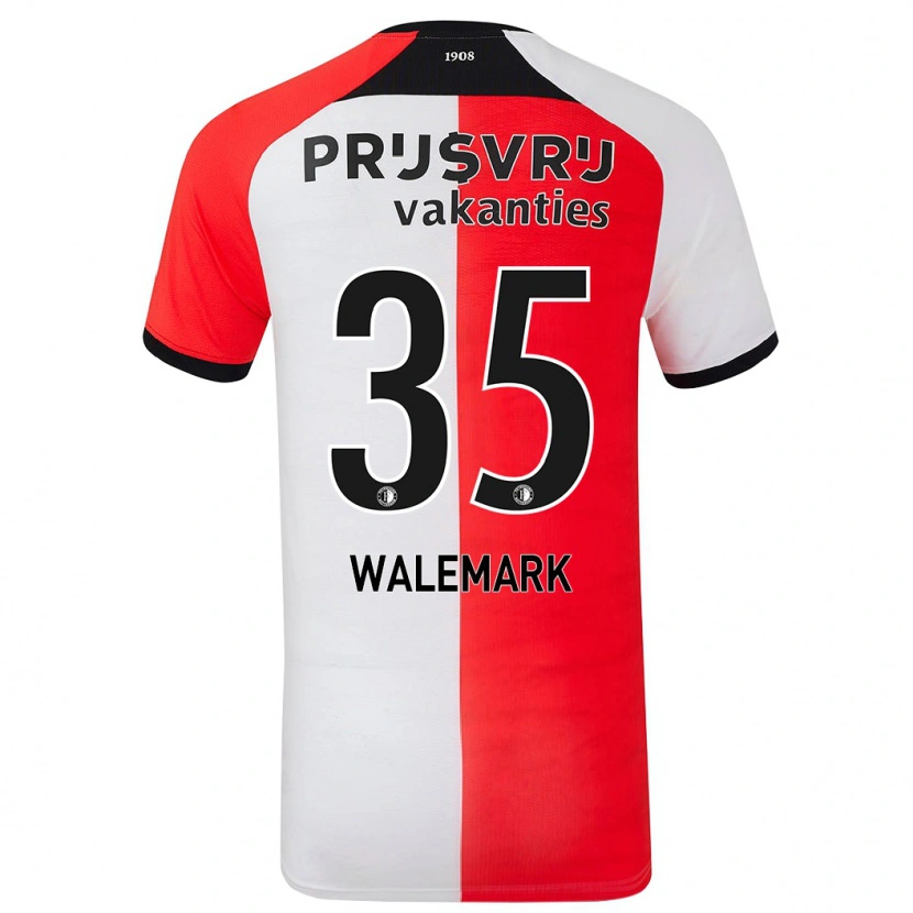 Danxen Dames Patrik Walemark #35 Rood Wit Thuisshirt Thuistenue 2024/25 T-Shirt