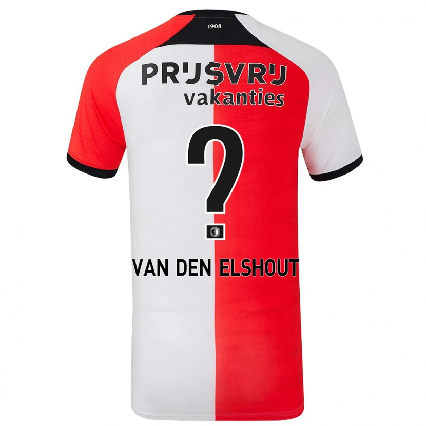 Danxen Dames Tobias Van Den Elshout #0 Rood Wit Thuisshirt Thuistenue 2024/25 T-Shirt