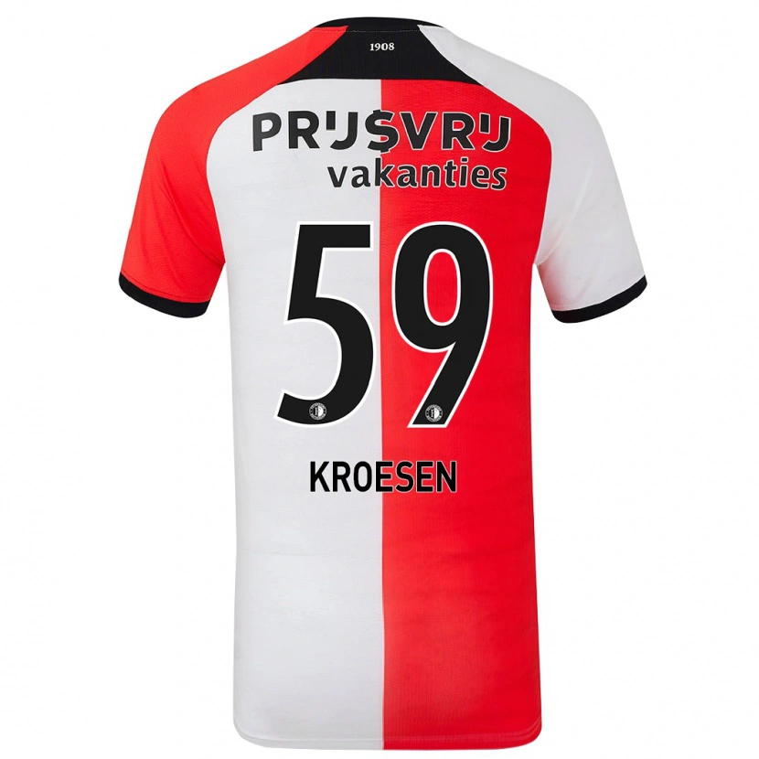 Danxen Dames Jaimy Kroesen #59 Rood Wit Thuisshirt Thuistenue 2024/25 T-Shirt