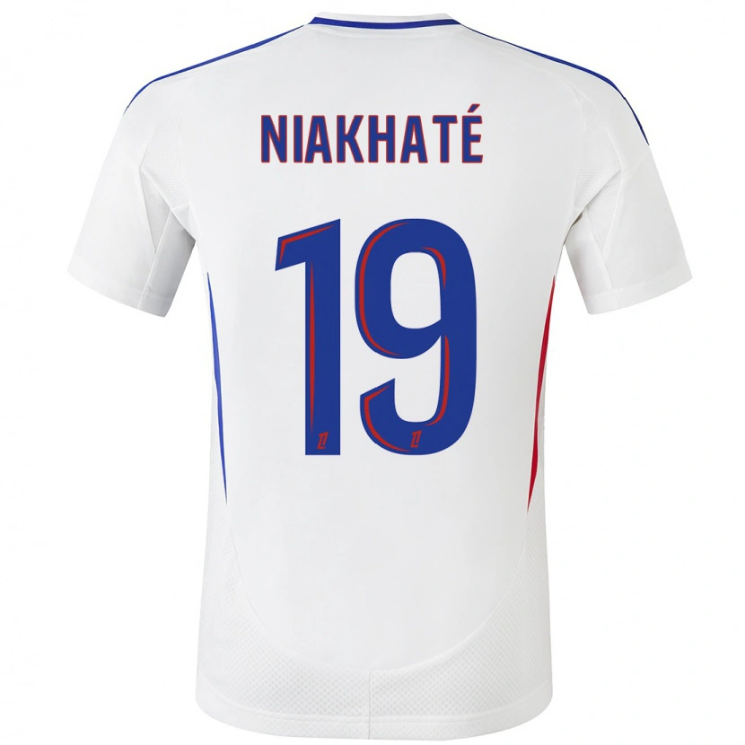 Danxen Dames Moussa Niakhaté #19 Wit Blauw Thuisshirt Thuistenue 2024/25 T-Shirt