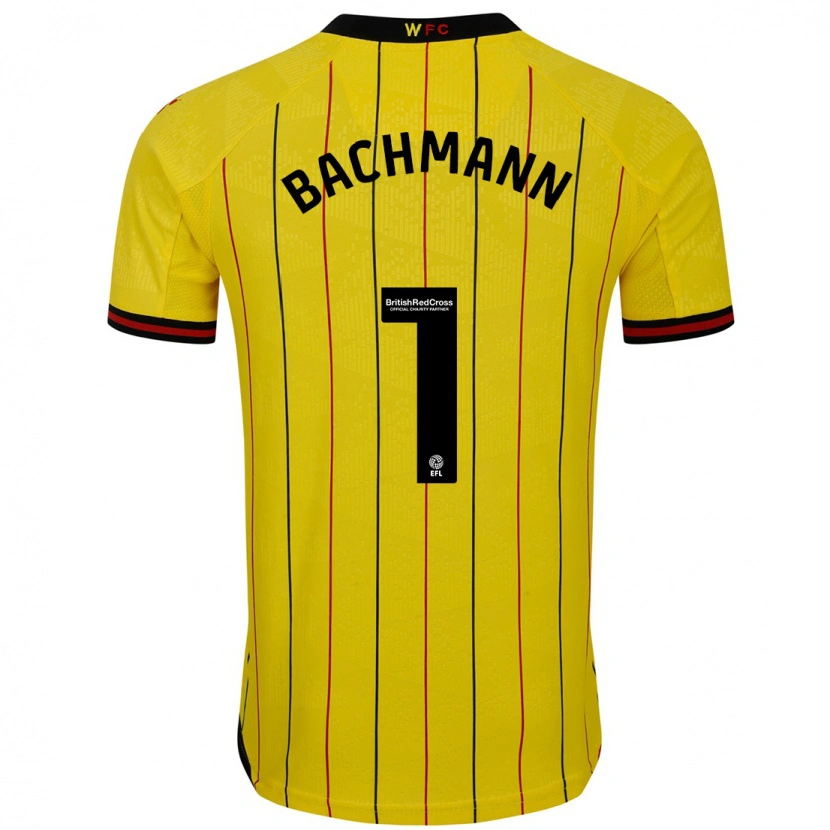 Danxen Dames Daniel Bachmann #1 Geel Zwart Thuisshirt Thuistenue 2024/25 T-Shirt