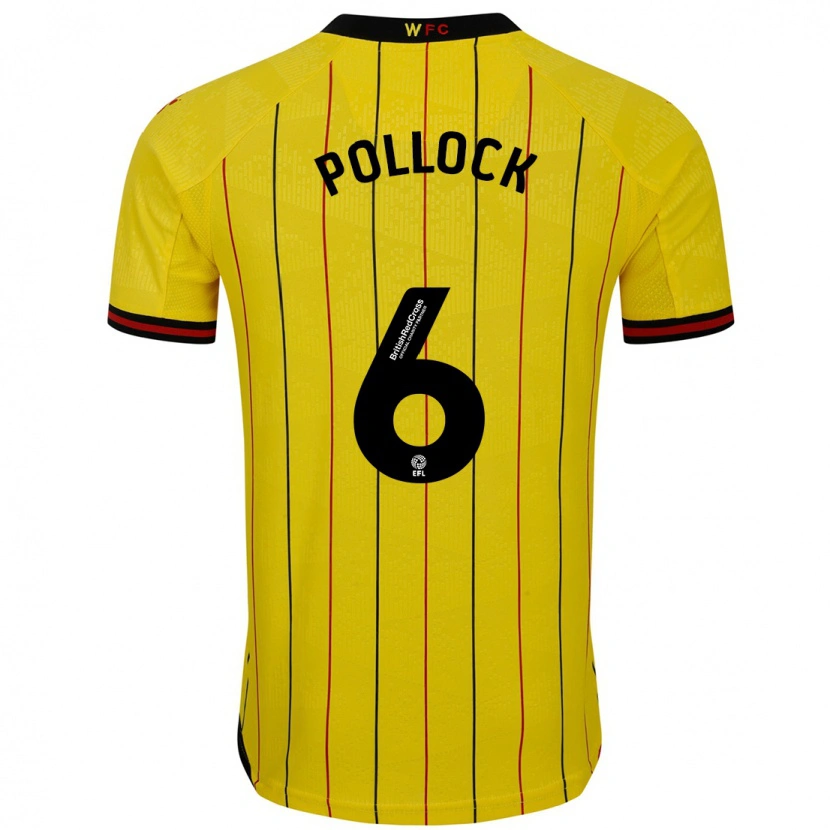 Danxen Dames Mattie Pollock #6 Geel Zwart Thuisshirt Thuistenue 2024/25 T-Shirt