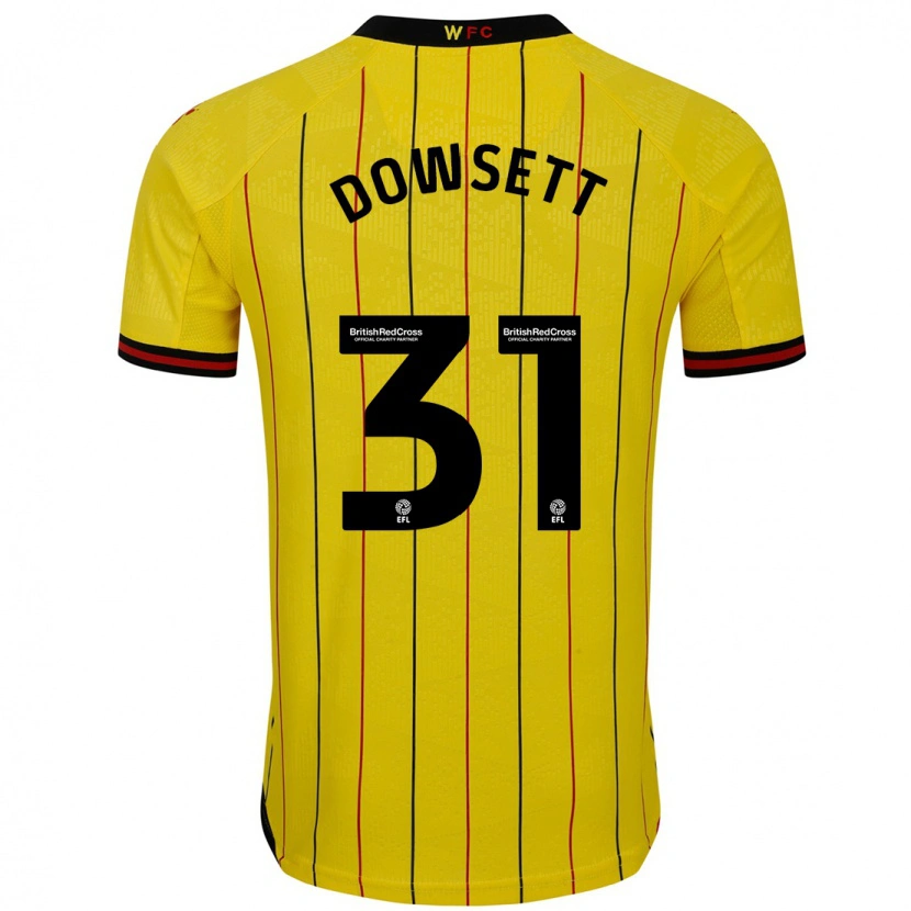 Danxen Dames Rebekah Dowsett #31 Geel Zwart Thuisshirt Thuistenue 2024/25 T-Shirt