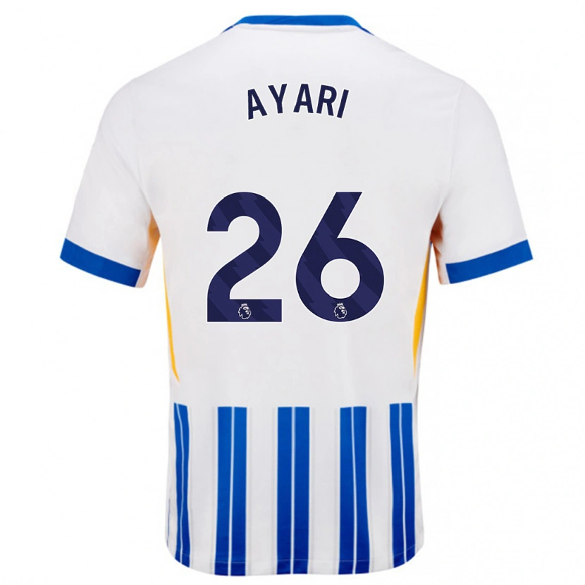 Danxen Dames Yasin Ayari #26 Wit Blauwe Krijtstrepen Thuisshirt Thuistenue 2024/25 T-Shirt