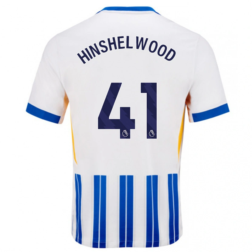 Danxen Dames Jack Hinshelwood #41 Wit Blauwe Krijtstrepen Thuisshirt Thuistenue 2024/25 T-Shirt