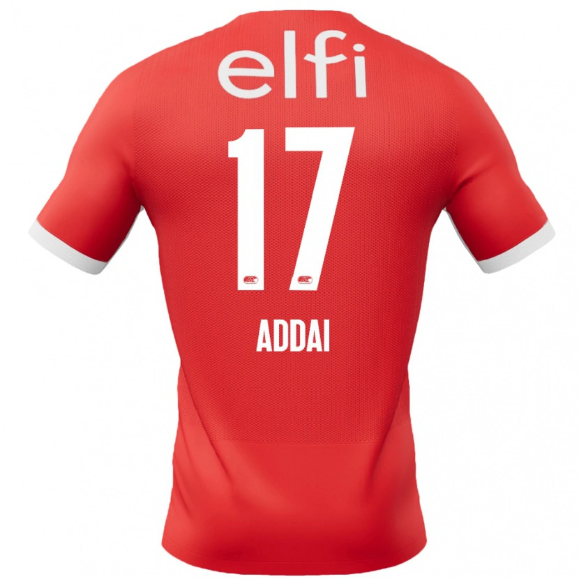 Danxen Dames Jayden Addai #17 Rood Wit Thuisshirt Thuistenue 2024/25 T-Shirt