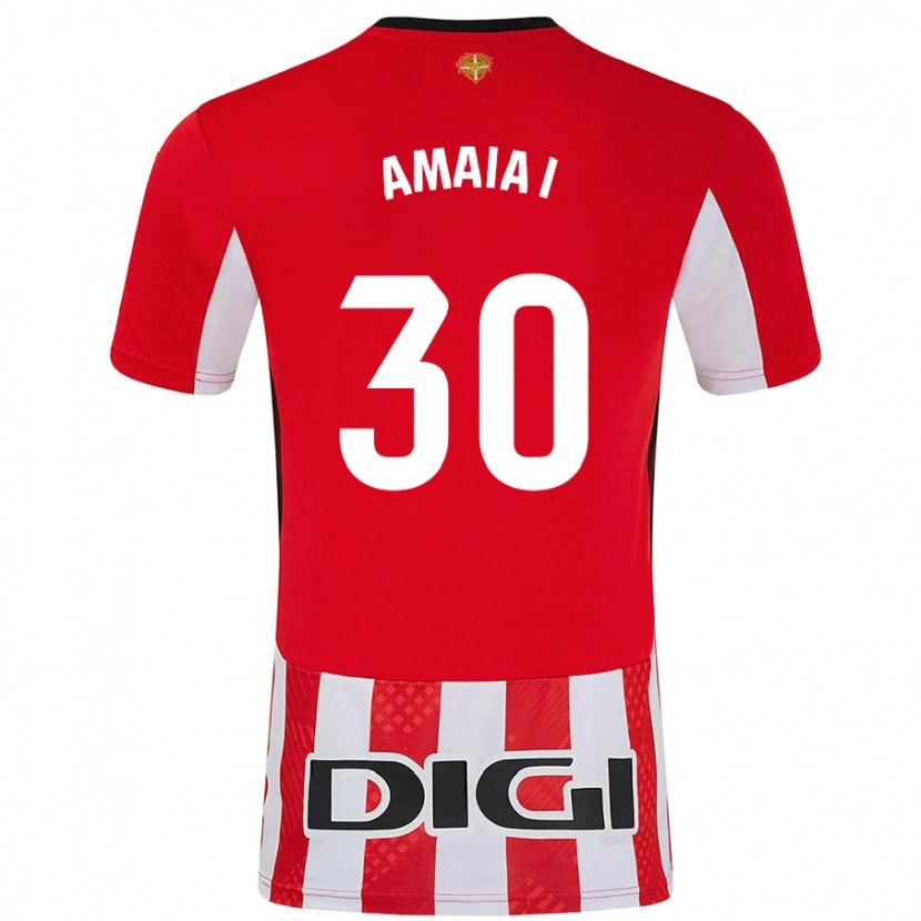 Danxen Dames Amaia Iribarren Arteta #30 Rood Wit Thuisshirt Thuistenue 2024/25 T-Shirt